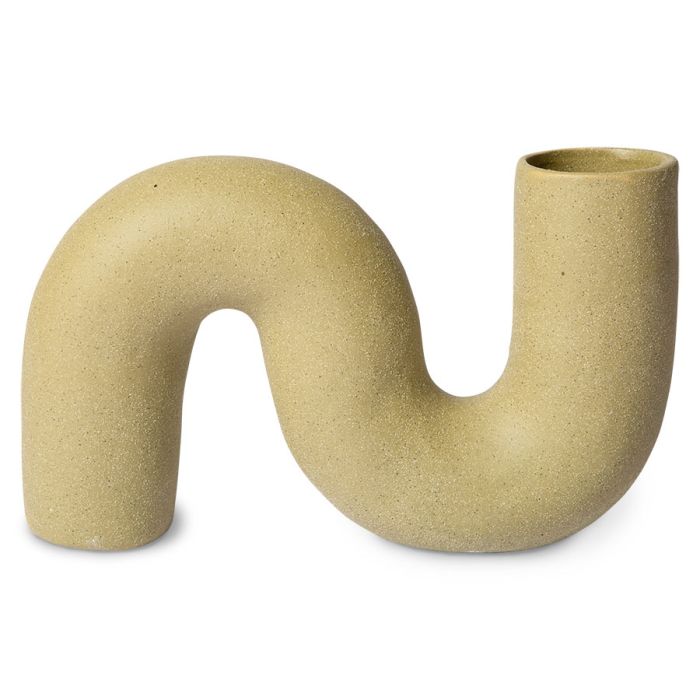 ceramic twisted vase matt olive