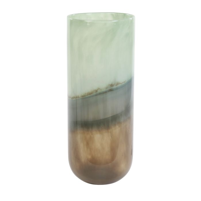 Vaas Ø20x51 cm VIVE glas mint groen-grijs