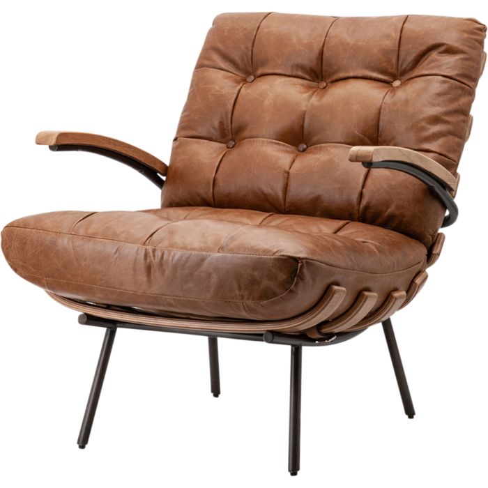 Fauteuil Bas Cognac