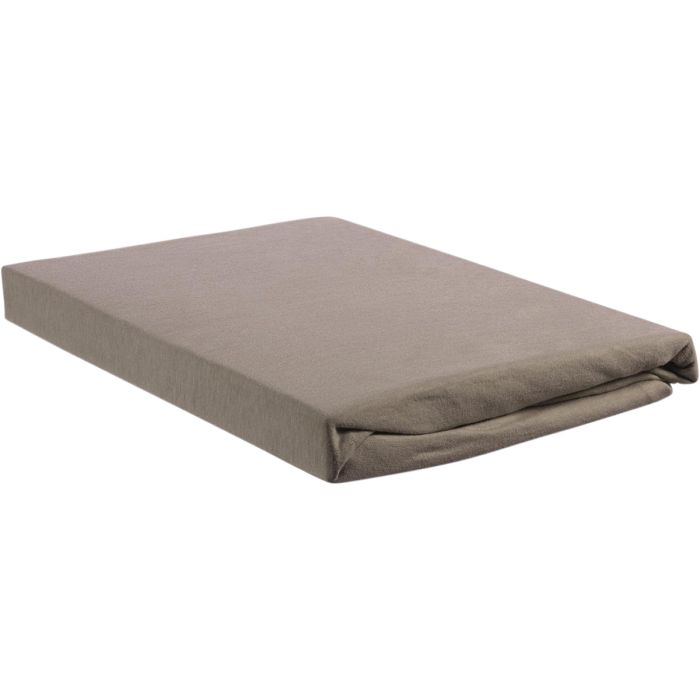 Hoeslaken Jersey Splittopper Taupe 140x200/220