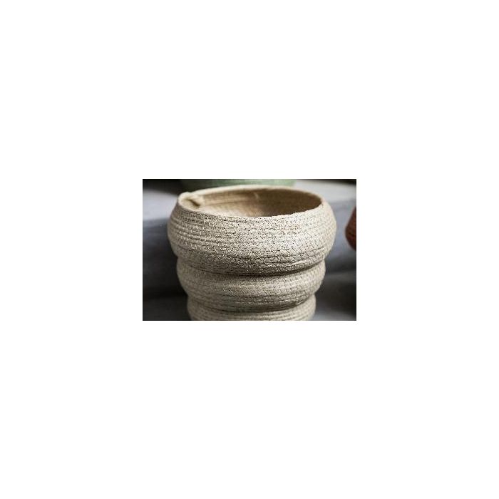 small Summera Cream round paper rope pot layered