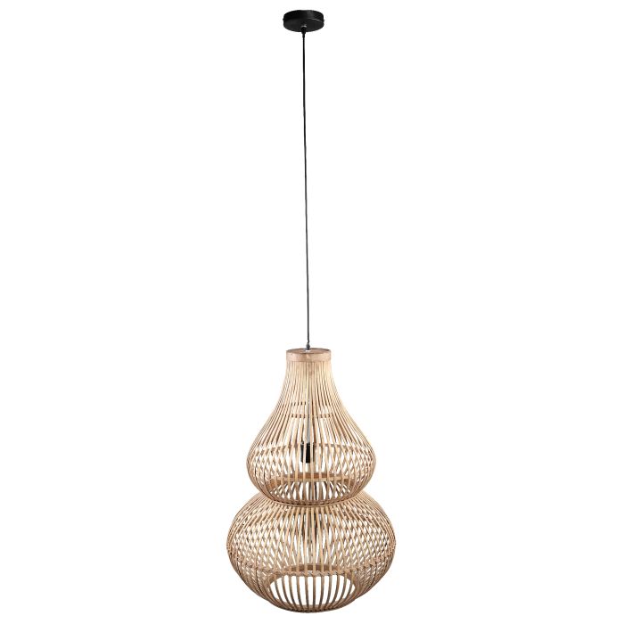 Mykel Cream bamboo hanging lamp round