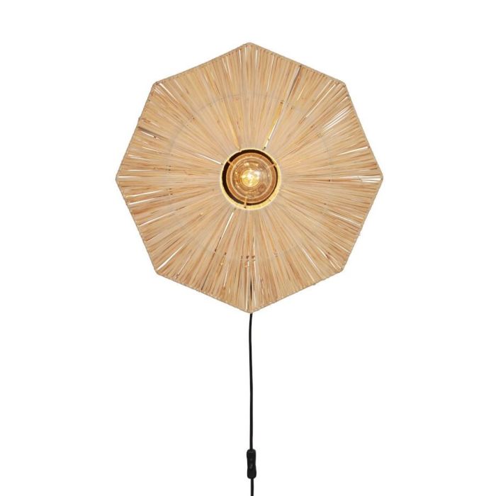 Wall lamp raffia Panama octogon S, natural