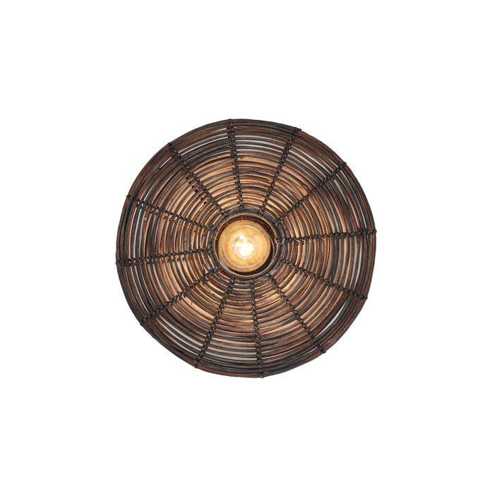 Wandlamp Makata rotan donkerbruin