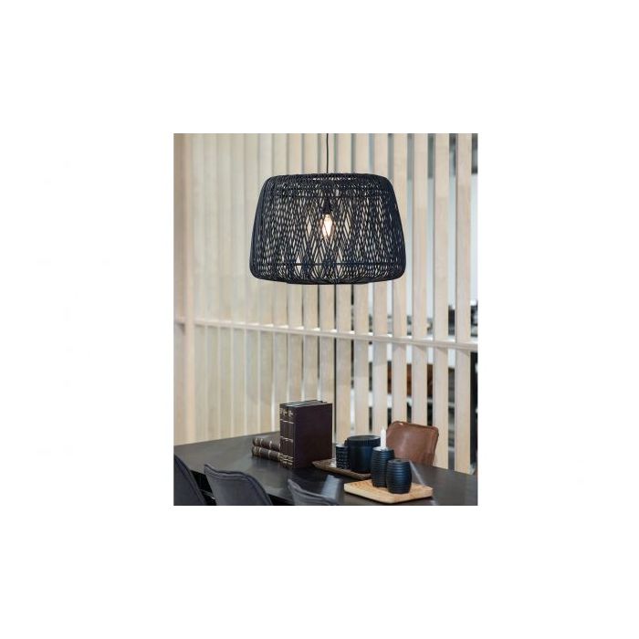Moza hanglamp bamboe zwart 70x70cm