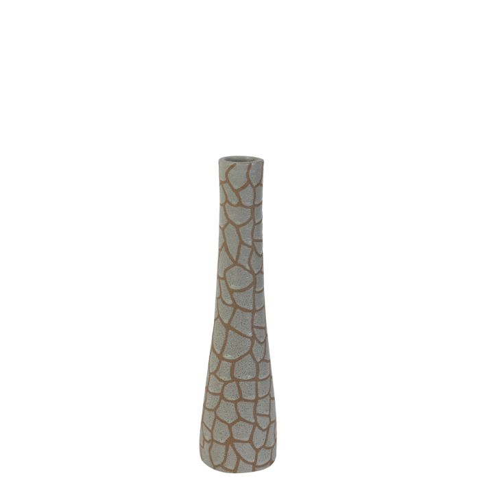 Vaas Deco 12,5x50 cm Jirafa Keramiek Creme-Bruin