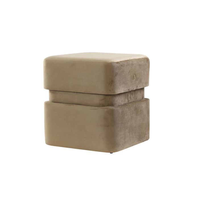 Poef 40x40x42,5 cm PIAZZA velvet bruin