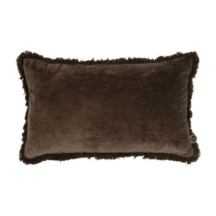 Trim kussen fluweel coffee 30x50