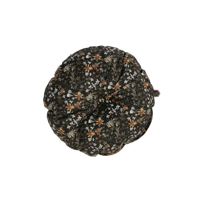 Vogue kussen ø45 fluweel aquarel flower zwart/ S-MODEL.