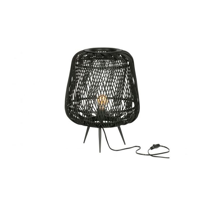 Moza tafellamp bamboe zwart