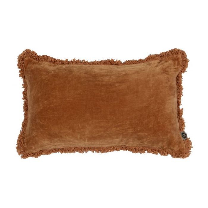 Trim kussen fluweel coffee 30x50