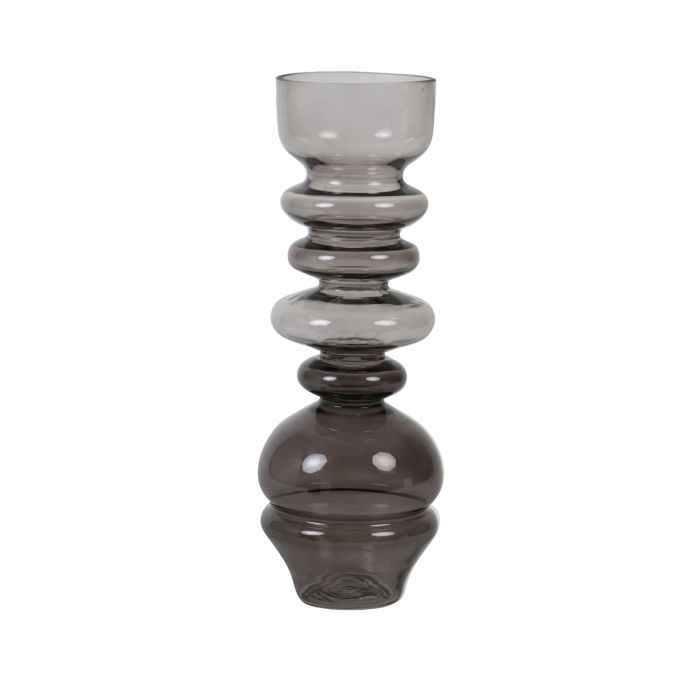 Vaas 11,5x34,5 cm Levon Glas Smoke Grijs