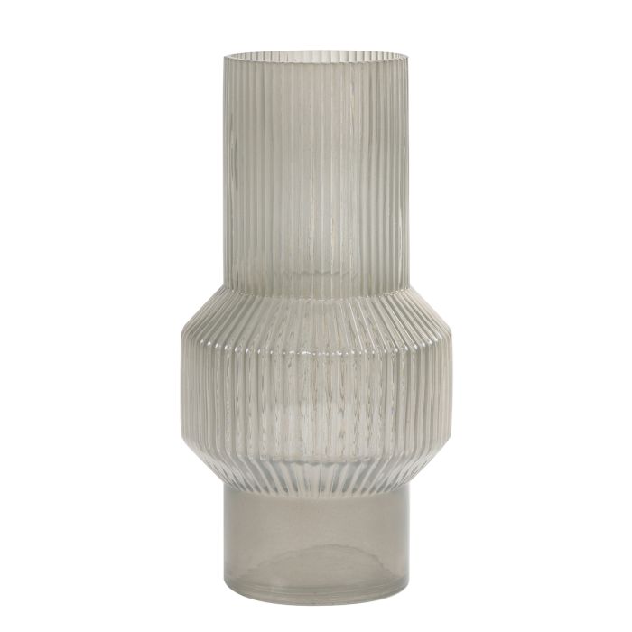 Vaas 19x35 cm Leila Glas Warm Grijs