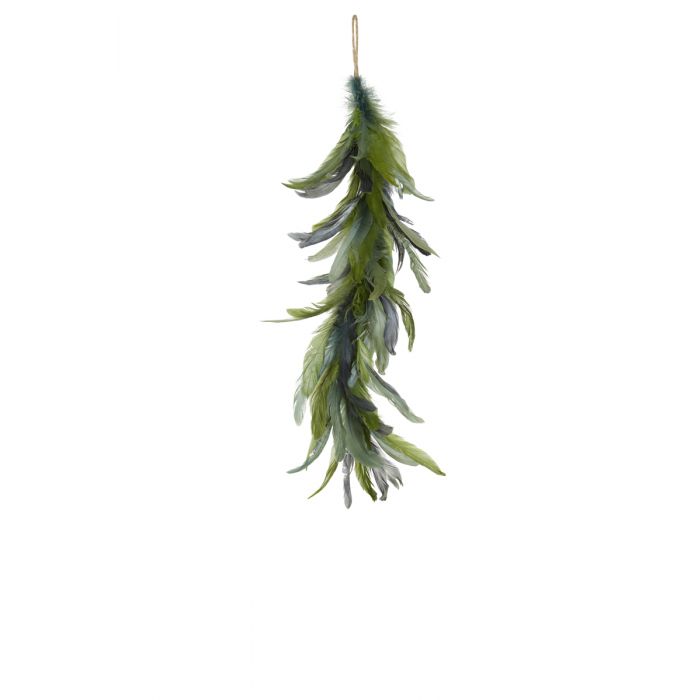 Ornament hang 40 cm PLUM olijf groen+blauw groen