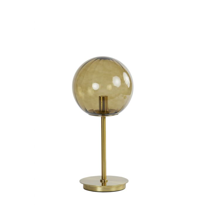 Tafellamp Magdala 20x43cm glas bruin/goud 