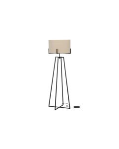 Holly vloerlamp zwart/naturel