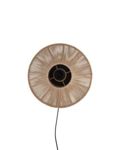 Wandlamp Ø31x31 cm LYRA naturel+mat zwart