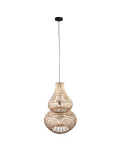 Mykel Cream bamboo hanging lamp round