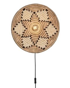 Wall lamp Andros seagrass dia.45x.8cm, nat/white