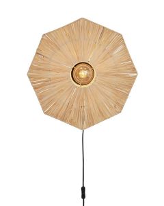 Wall lamp raffia Panama octogon S, natural