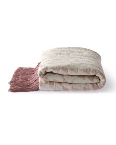 /   jacquard weave throw white/nude (130x170)