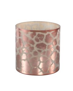 Goud glazen stormlicht giraffe print