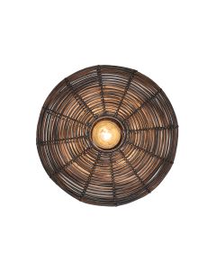 Wandlamp Makata rotan donkerbruin