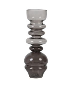 Vaas 11,5x34,5 cm Levon Glas Smoke Grijs