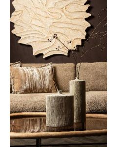 Taine Cream ceramic matt glazed ribbed bottle potS