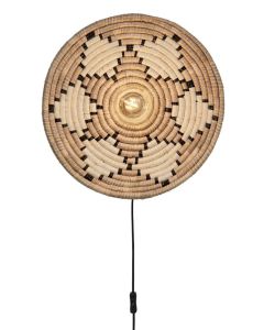 Wall lamp Andros seagrass dia.45x.8cm, nat/white