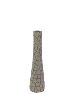 Vaas Deco 12,5x50 cm Jirafa Keramiek Creme-Bruin