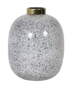 Vaas 24x31 cm Chow Wit/Zwart-Goud