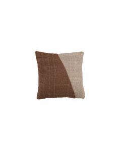 Kussen 45x45 cm CANBERRA donker bruin+beige