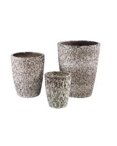 small Ayli Brown glazed ceramic pot high round