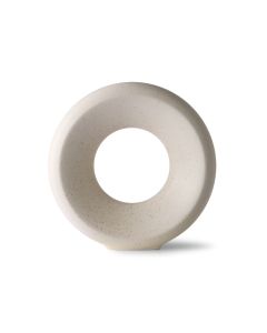 ceramic circle vase m white speckled