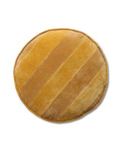 Gestreept velvet zitkussen rond geel ø60 S-MODEL