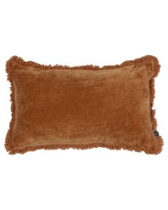 Trim kussen fluweel coffee 30x50