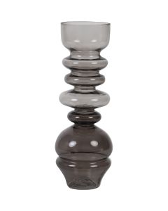 Vaas 11,5x34,5 cm Levon Glas Smoke Grijs