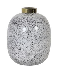 Vaas 24x31 cm Chow Wit/Zwart-Goud