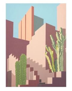 Wanddoek Botanical stairs - Medium incl. frame - 110x145cm