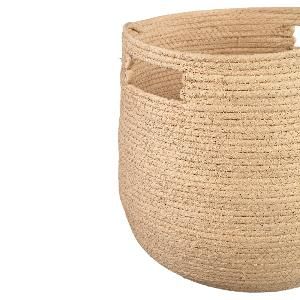 small Mellaine Cream paper rope round basket handle 