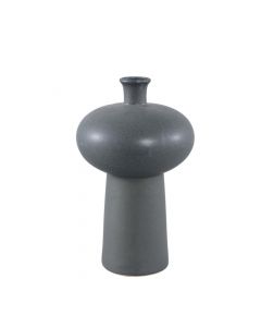 Grey ceramic jar bulb round S