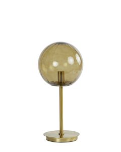 Tafellamp Magdala 20x43cm glas bruin/goud 