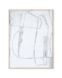 framed brutalism painting white 120x160cm