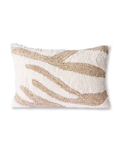 fluffy cushion white/beige (35x55)